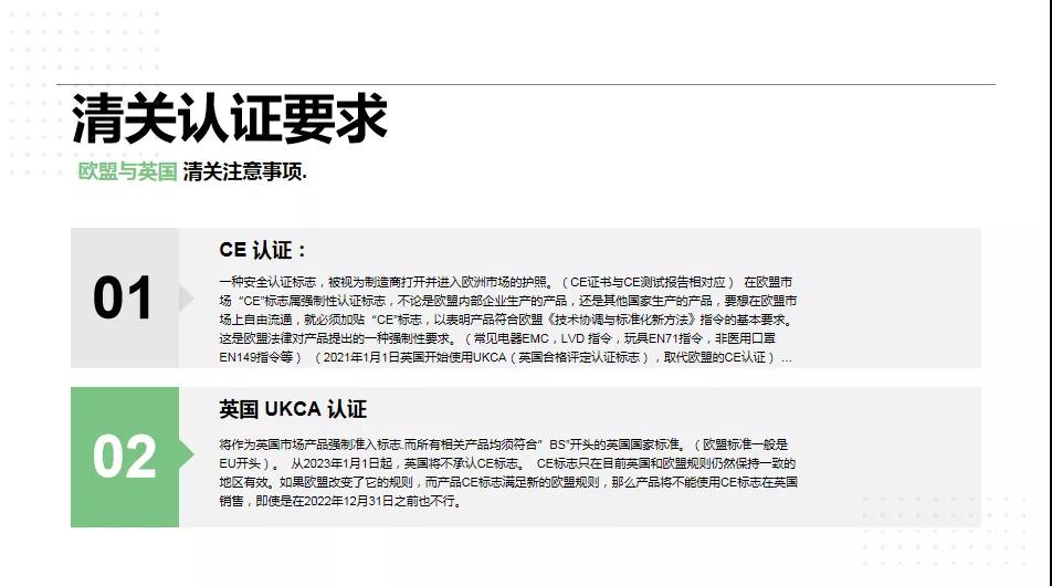 清關認證要求